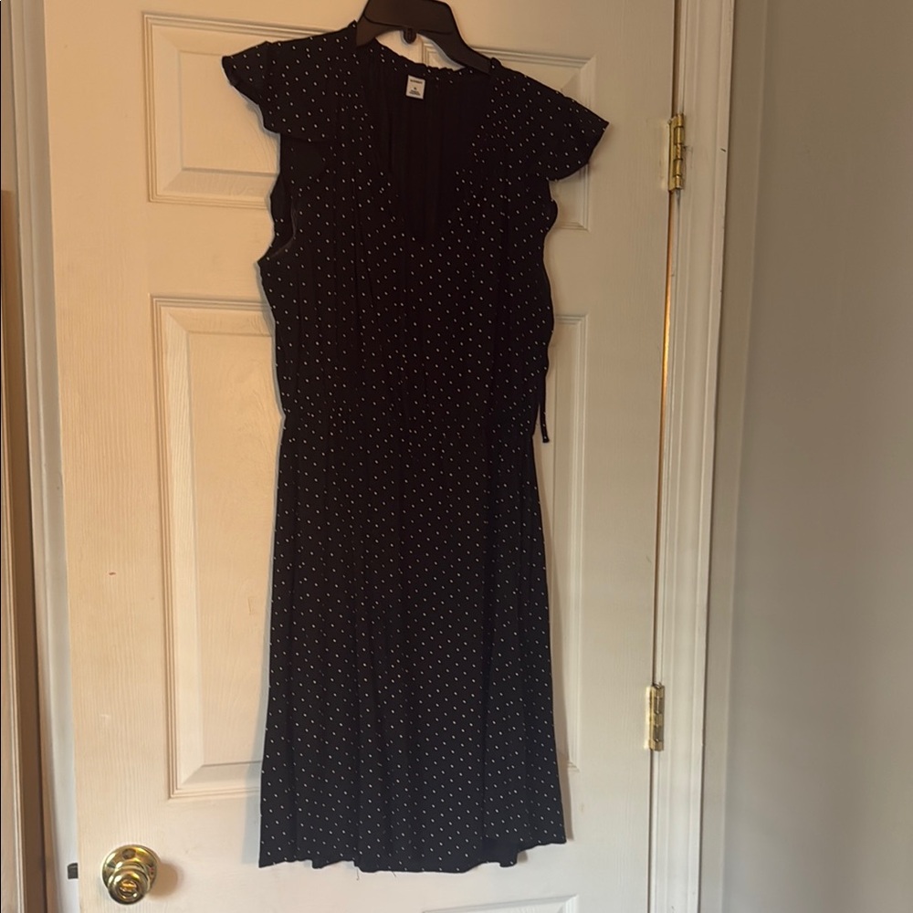 Old Navy Black Flutter Sleeve Midi Sundress